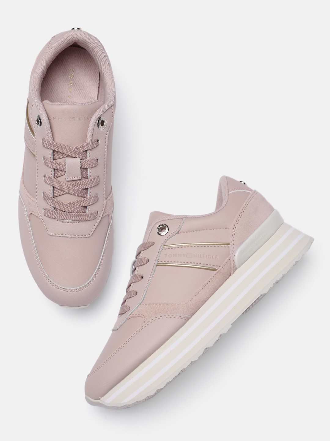 

Tommy Hilfiger Women Pink Leather Sneakers