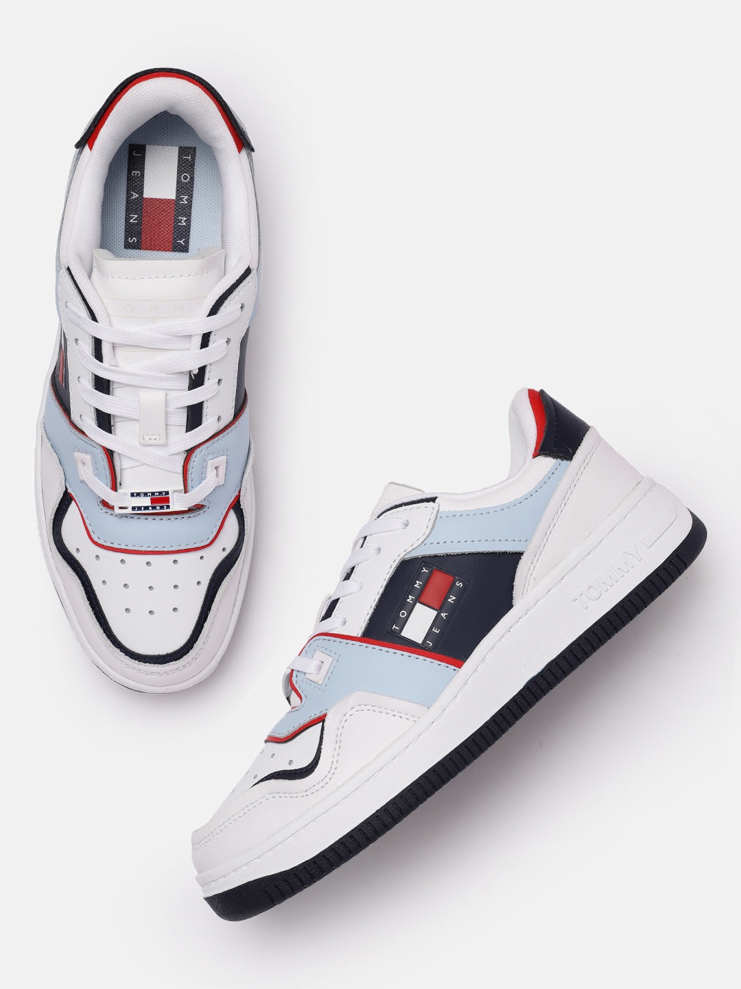 

Tommy Hilfiger Women White Perforations Leather Regular Sneakers