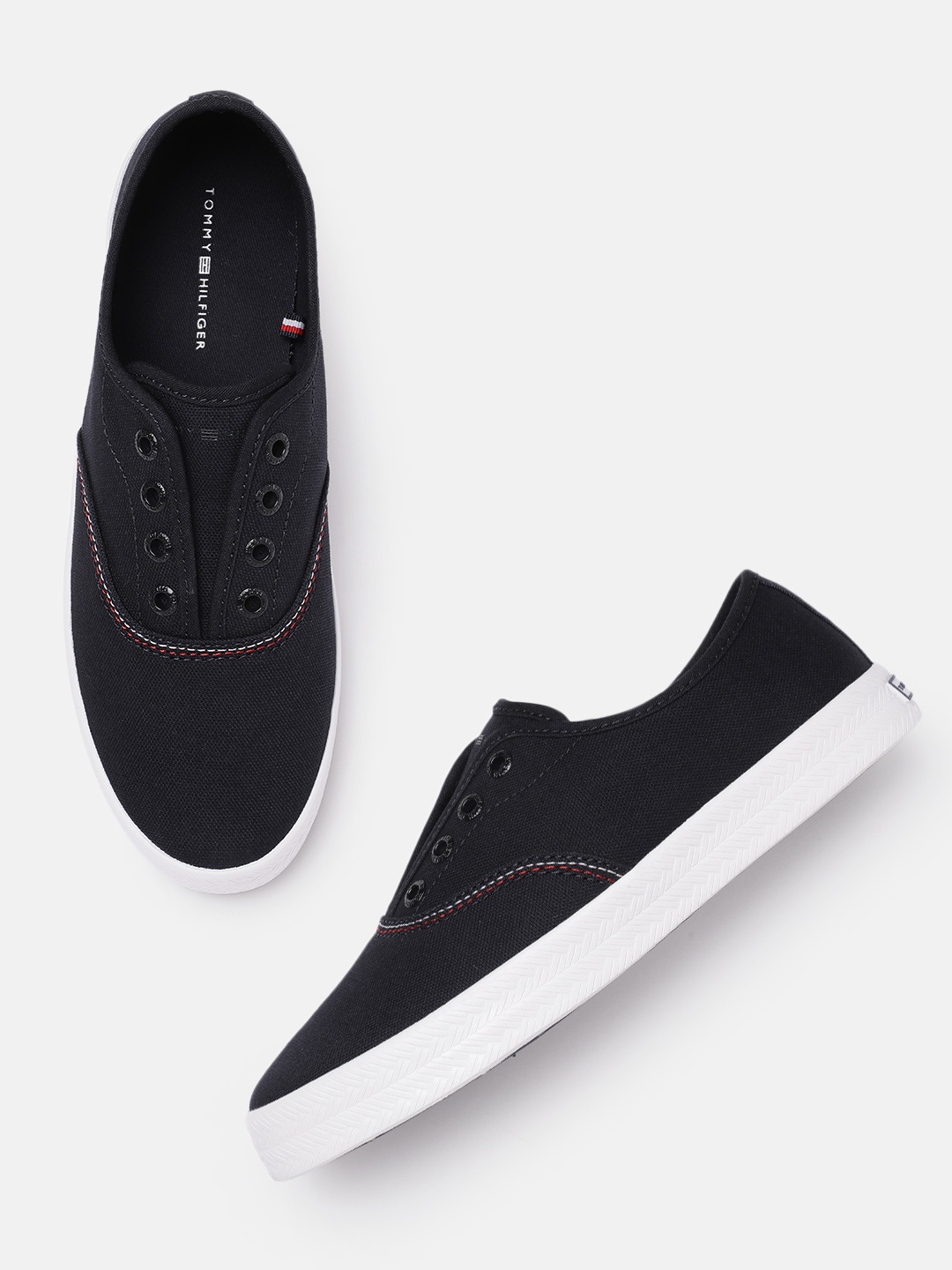 

Tommy Hilfiger Women Navy Blue Slip-On Sneakers