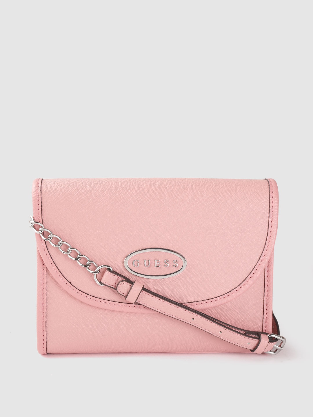 

GUESS Women Pink Structured Sling Bag