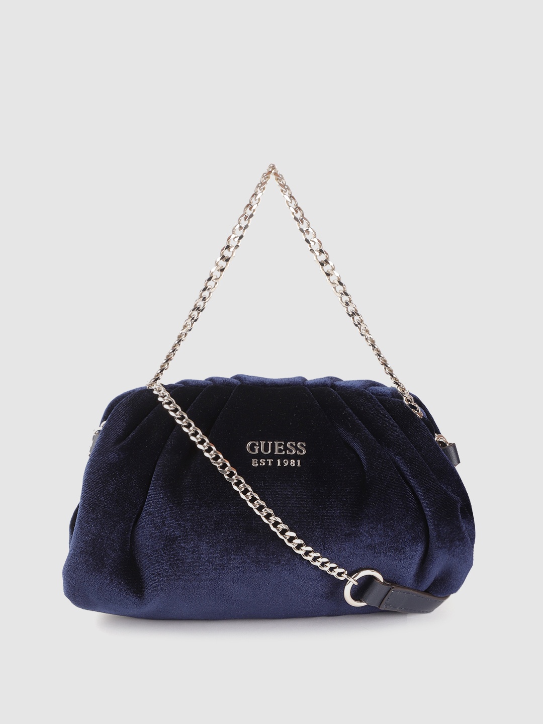 

GUESS Women Navy Blue Solid Structured Handheld Bag