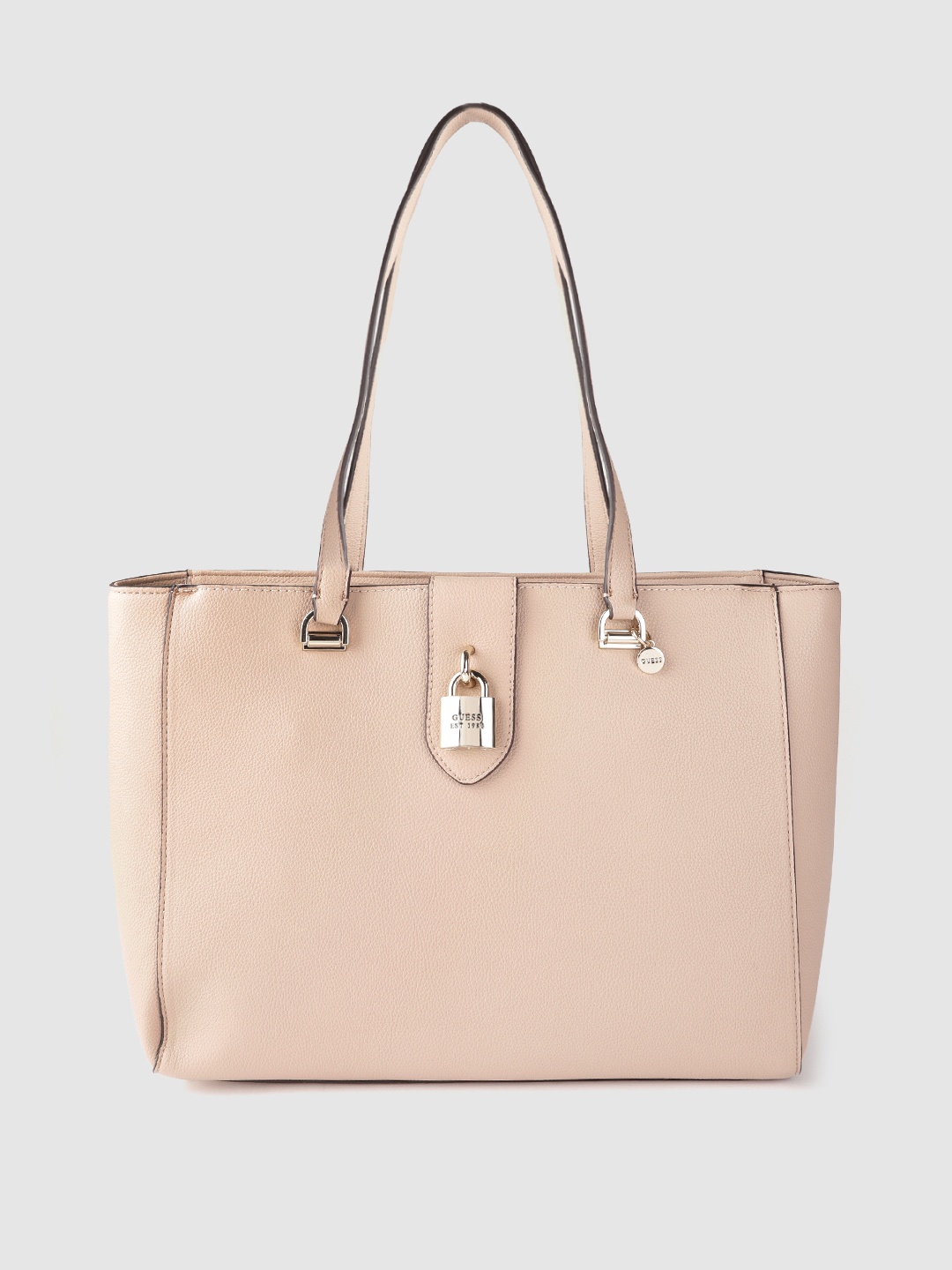 

GUESS Pink Solid Structured Shoulder Bag with Pouch