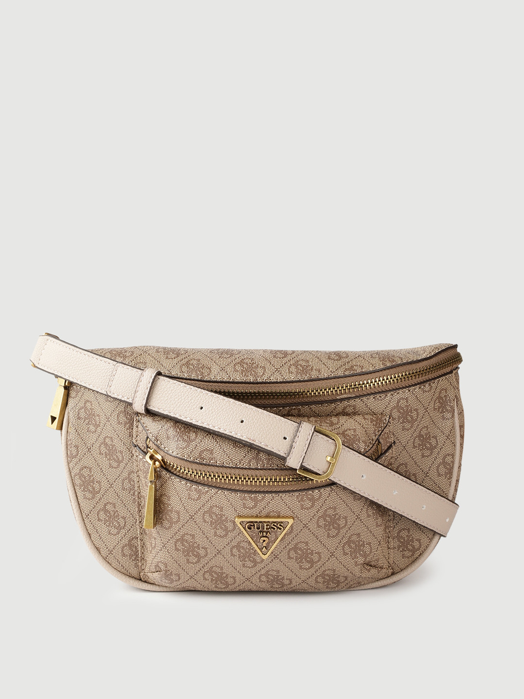 

GUESS Brown Brand Logo Printed PU Sling Bag