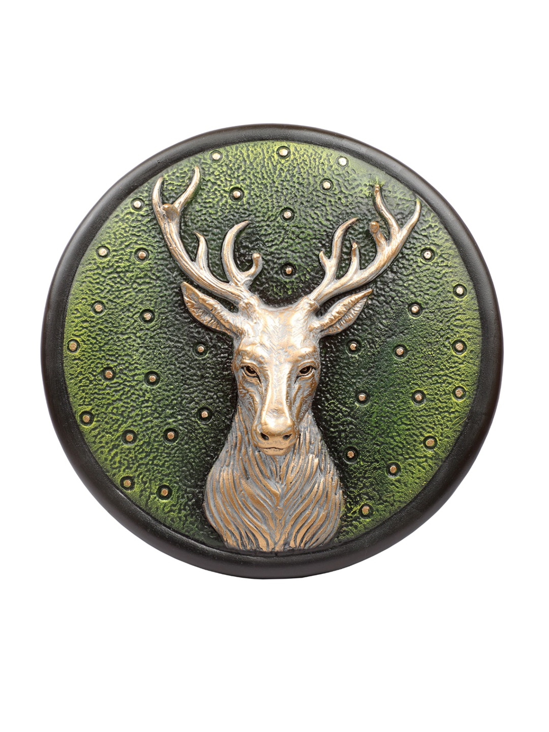 

TANSHA QUO Green & Gold Deer Head Decorative Wall Decor