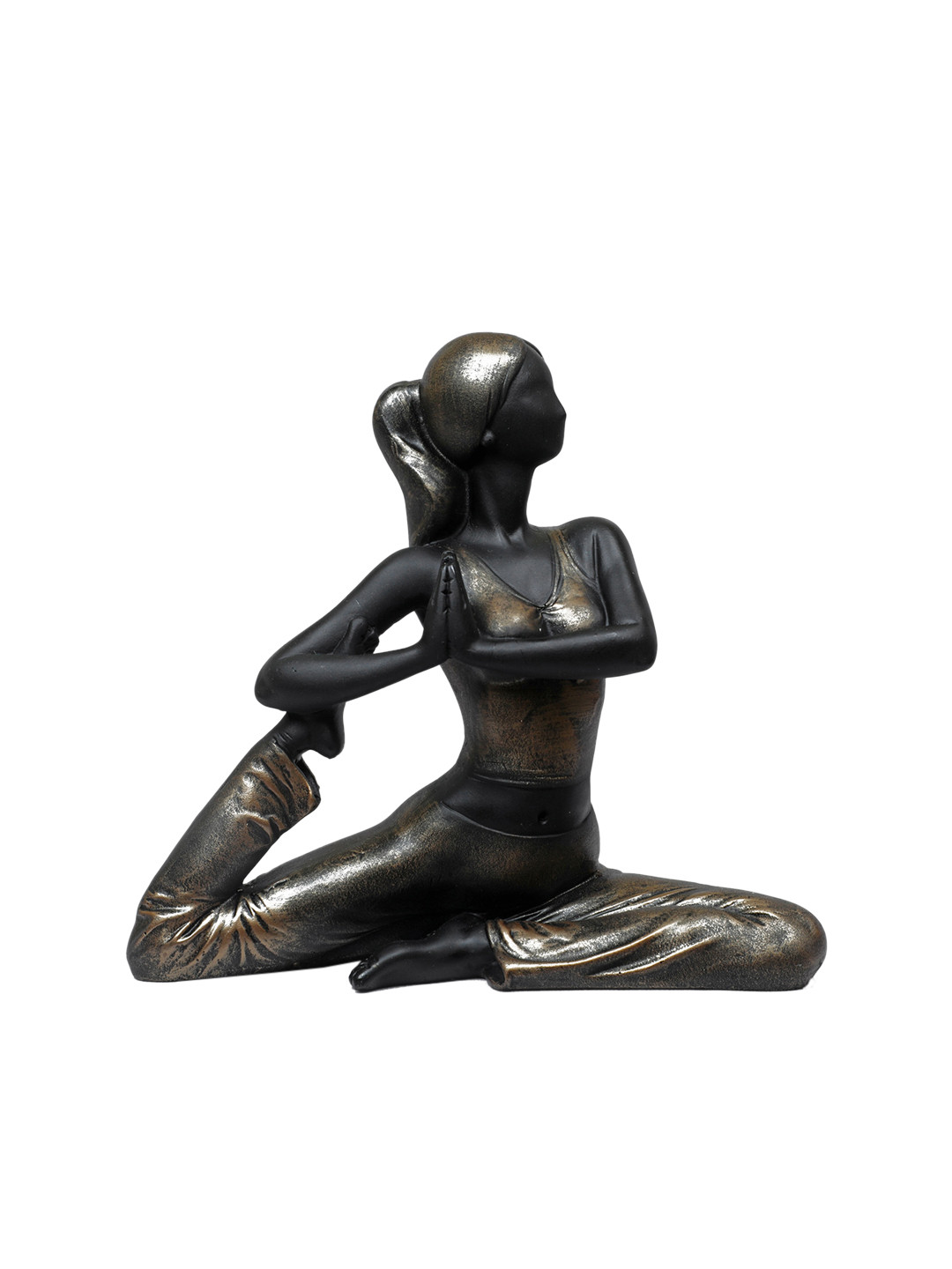 

TANSHA QUO Black Solid Polyresin Lady Yoga Figurine Showpiece