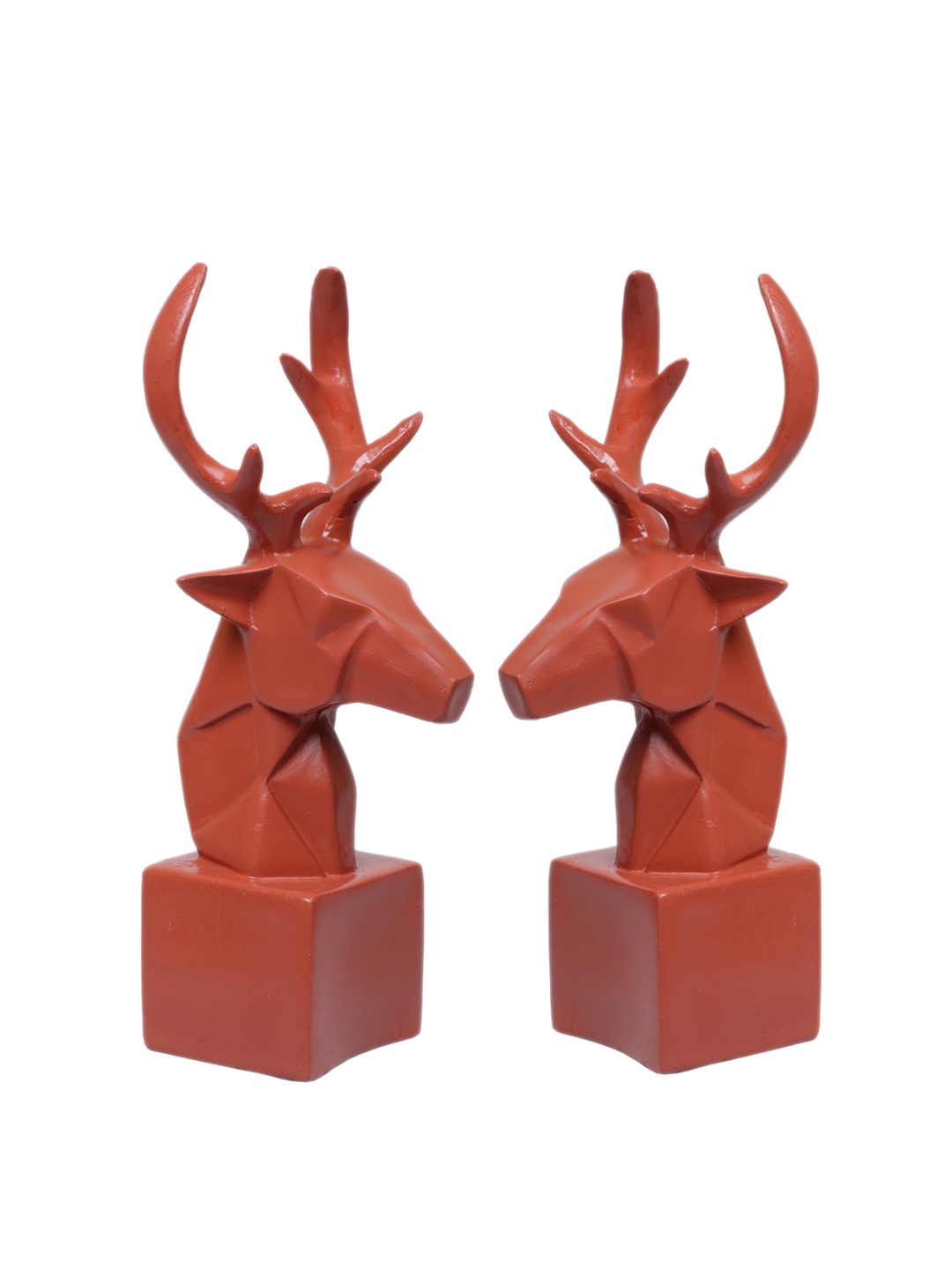 

TANSHA QUO Red Solid Deer Head Bookend Showpiece