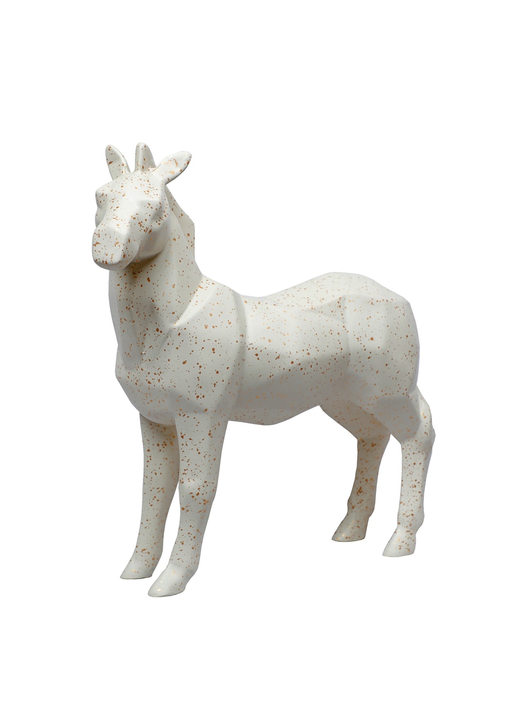 

TANSHA QUO White & Gold-Colored Animal Modern Decorative Horse Showpiece