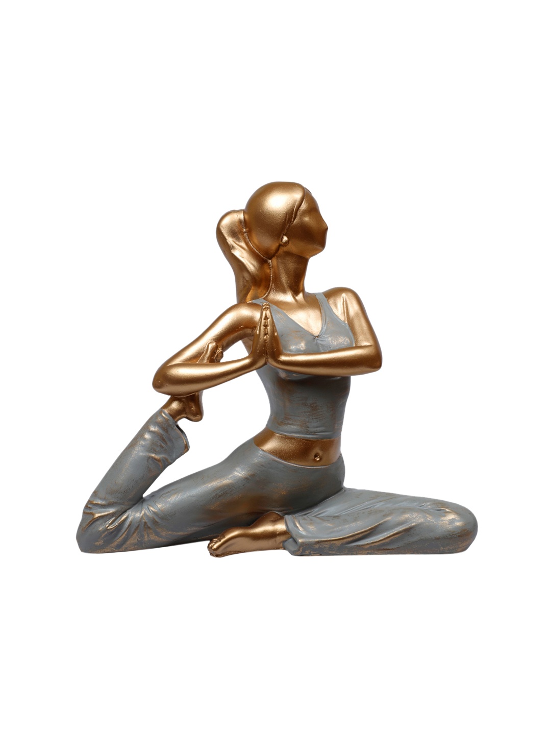 

TANSHA QUO Gold-Toned & Grey Lady Yoga Showpieces