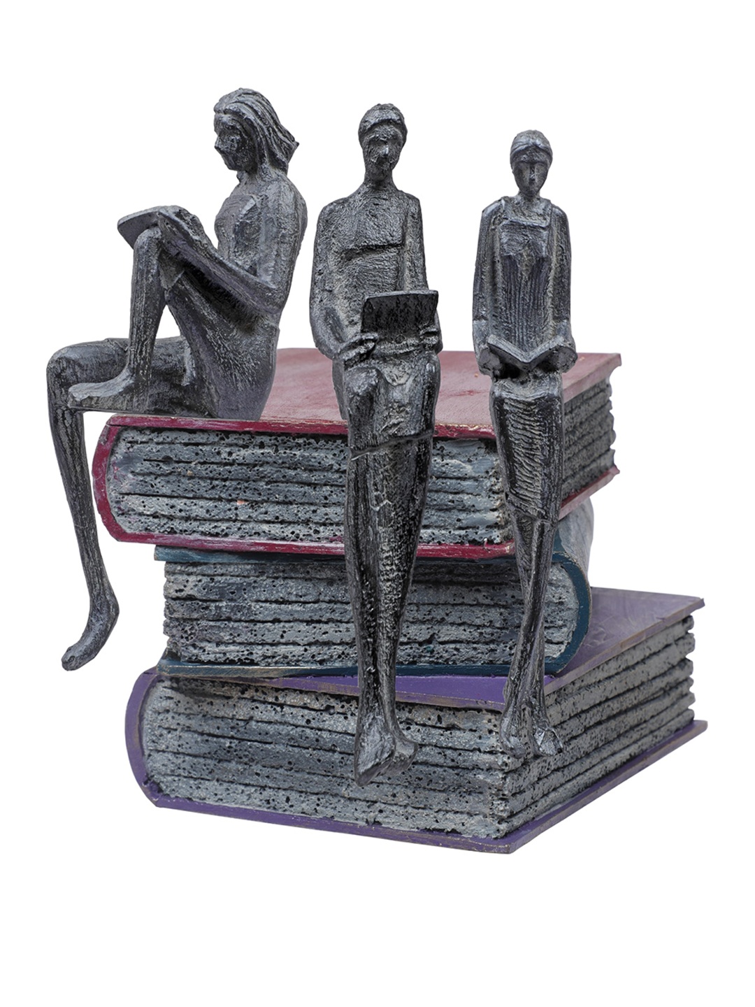 

TANSHA QUO Black Reading Books Man Figurine Showpiece