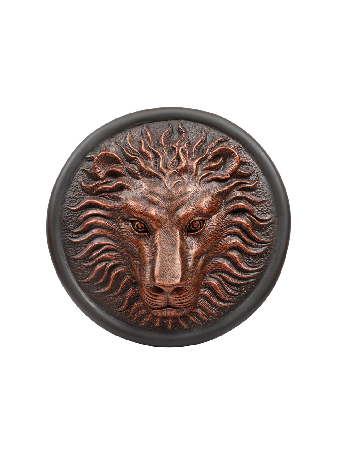 

TANSHA QUO Bronze Toned Metal Lion Head Wall Art Showpieces
