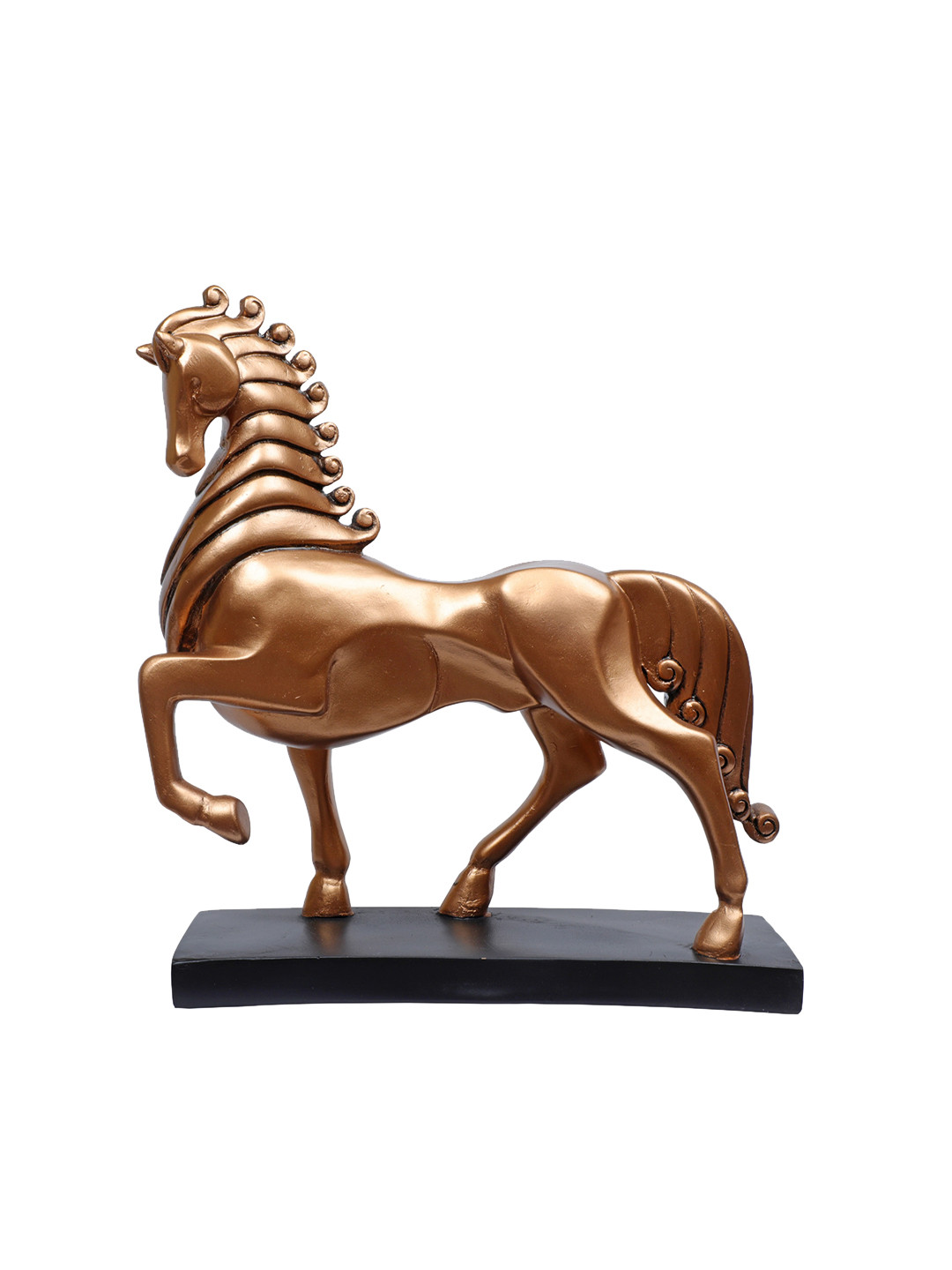 

TANSHA QUO Gold-Toned & Black Solid Horse Showpiece