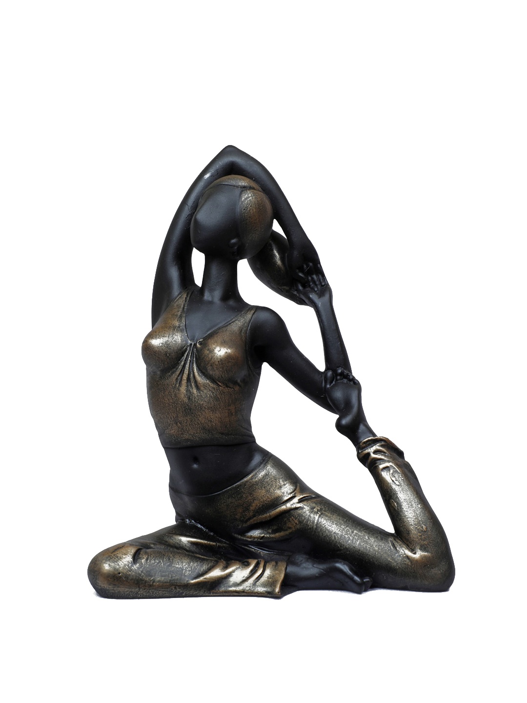 

TANSHA QUO Black & Gold-Toned Mermaid Pose Lady Yoga Seated Posture Showpieces