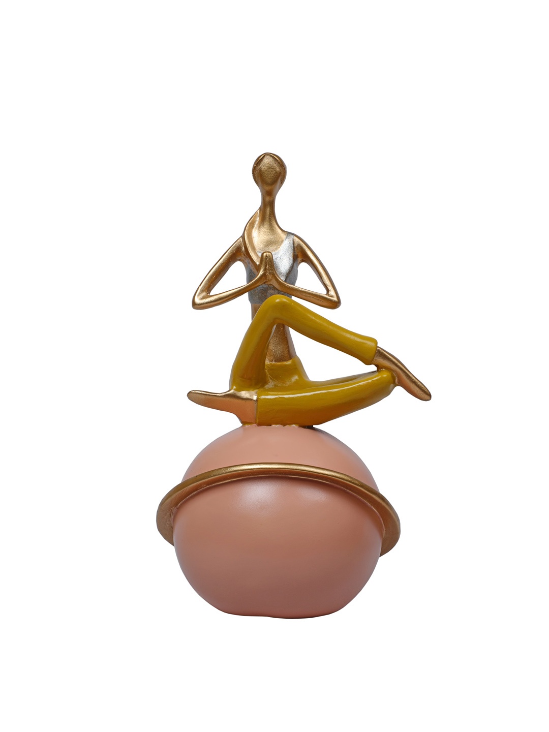 

TANSHA QUO Yellow & Pink Pose Yoga Figurine Showpiece