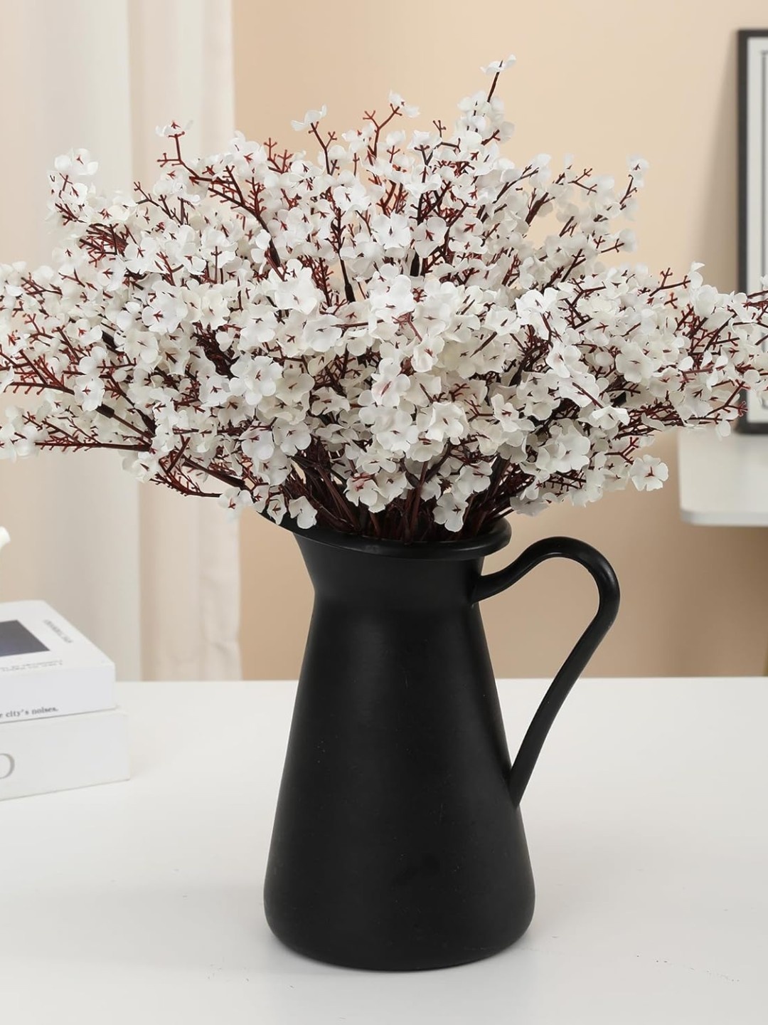 

TIED RIBBONS Set Of 5 Artificial Gypsophilia Flower Bunches Without Pot, White