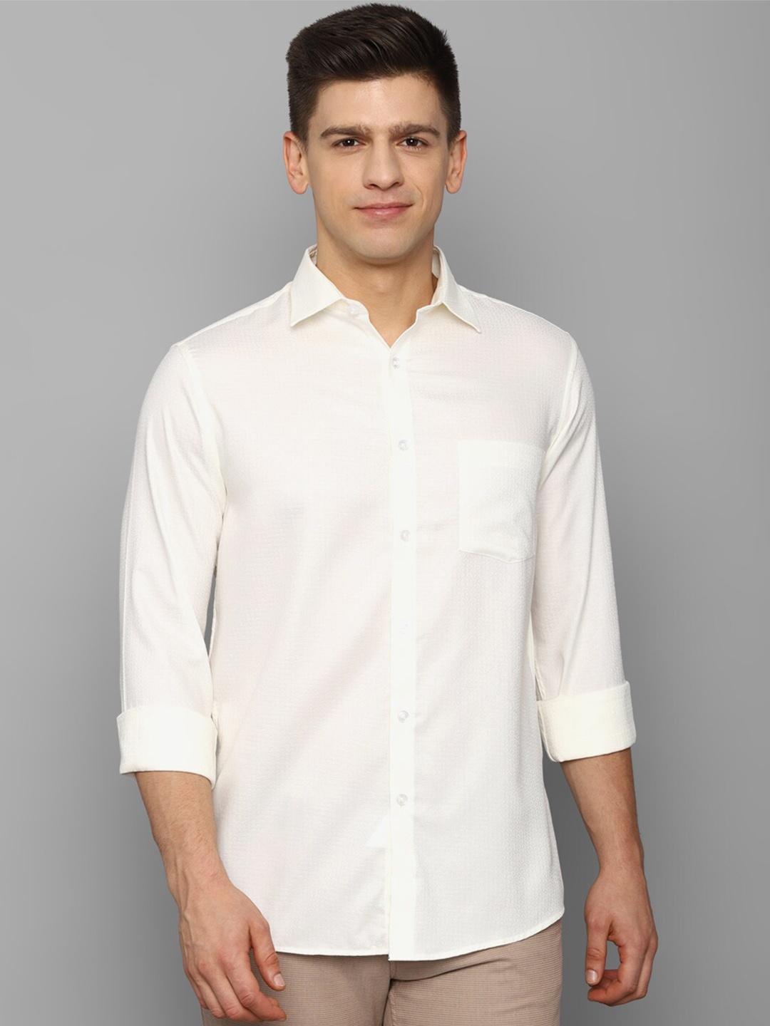 

Allen Solly Men Cream-Coloured Slim Fit Casual Shirt