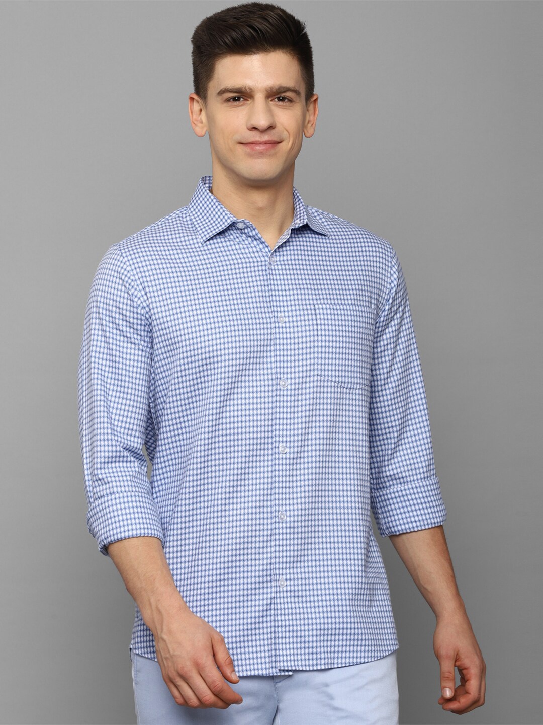 

Allen Solly Men Blue Slim Fit Checked Casual Shirt