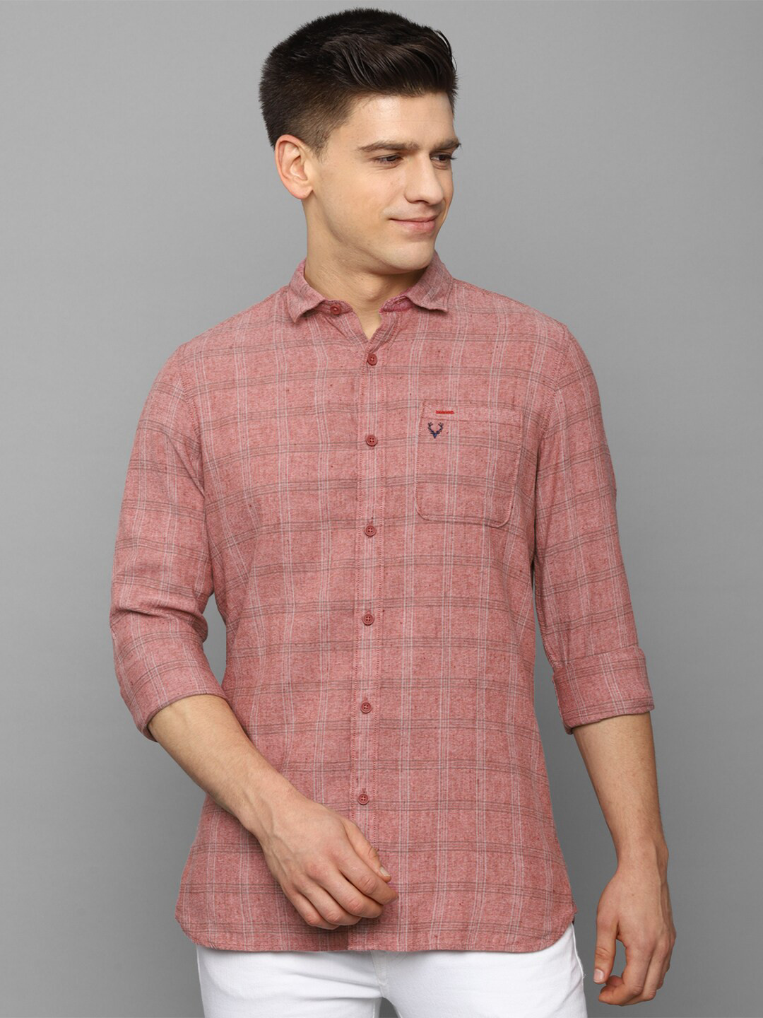 

Allen Solly Sport Men Pink Checked Casual Shirt
