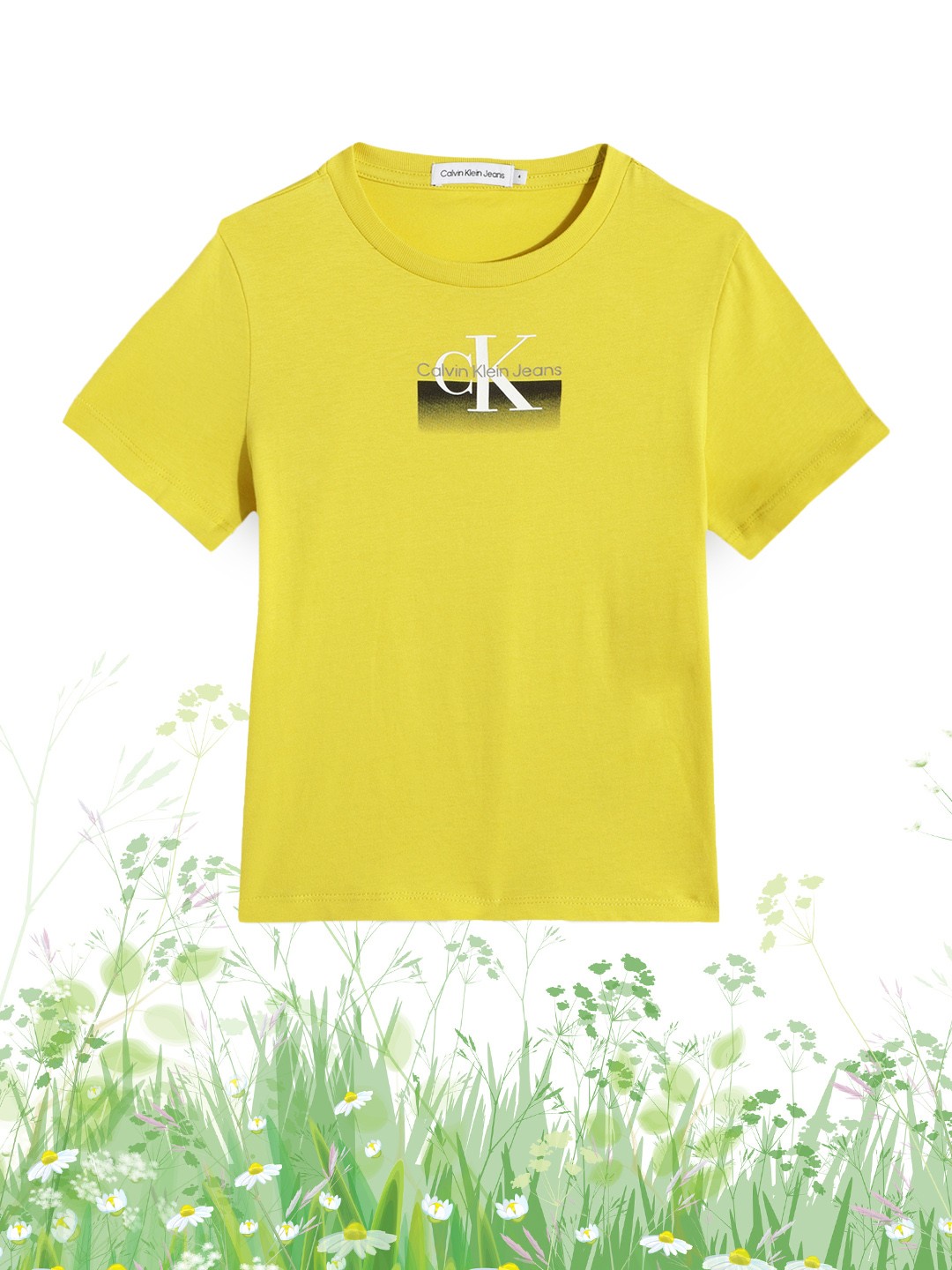 

Calvin Klein Jeans Boys Yellow Printed Organic Cotton T-shirt