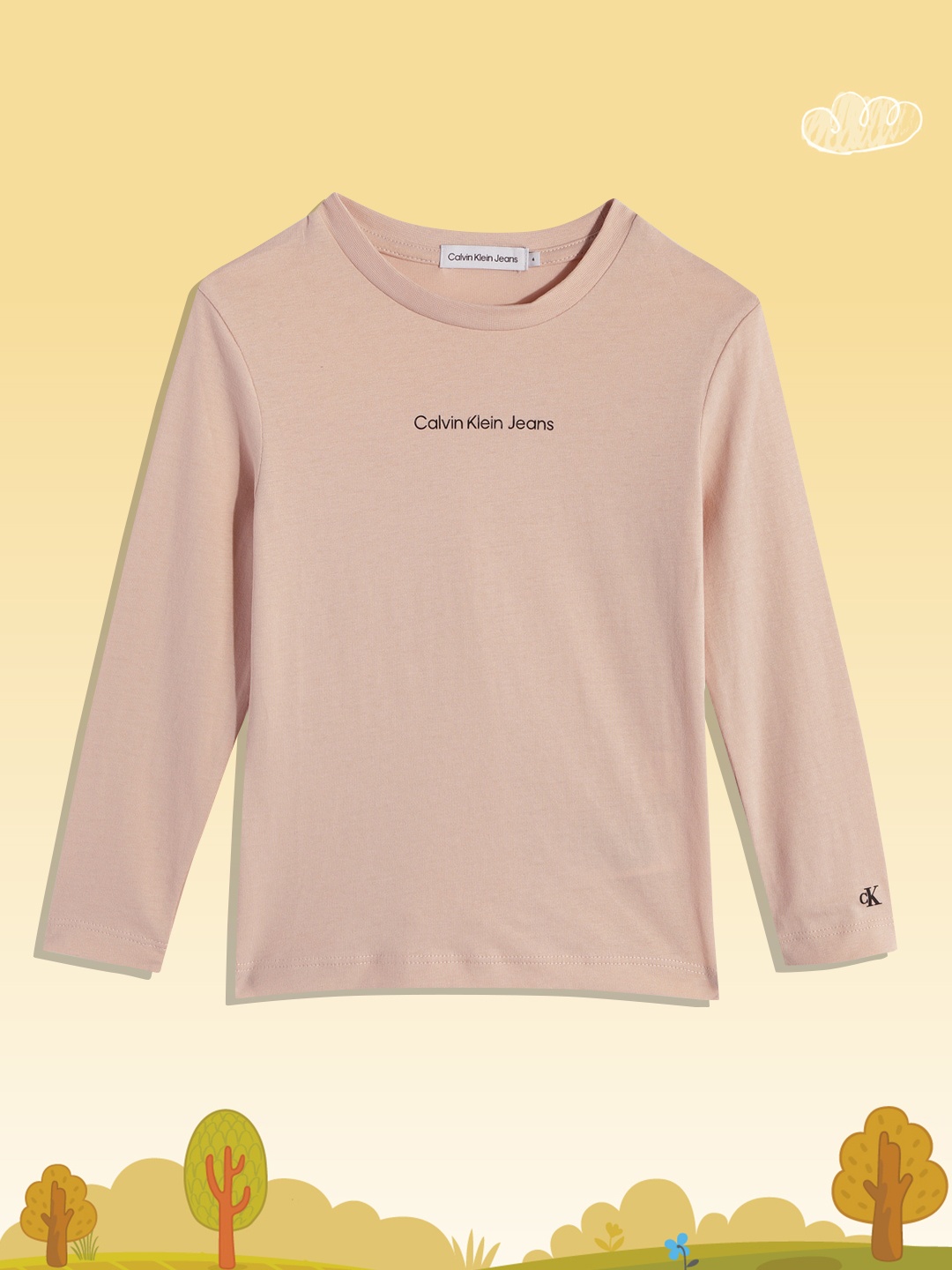 

Calvin Klein Jeans Girls Nude Pink Pure Cotton T-shirt