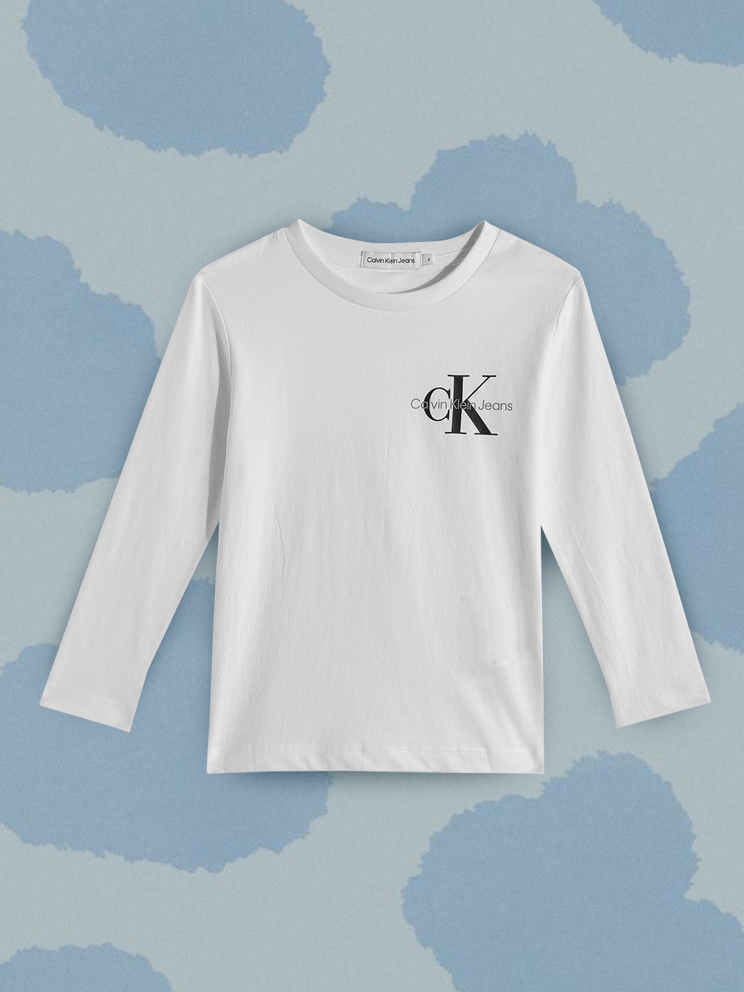 

Calvin Klein Jeans Boys White Brand Logo Printed Pure Cotton T-shirt