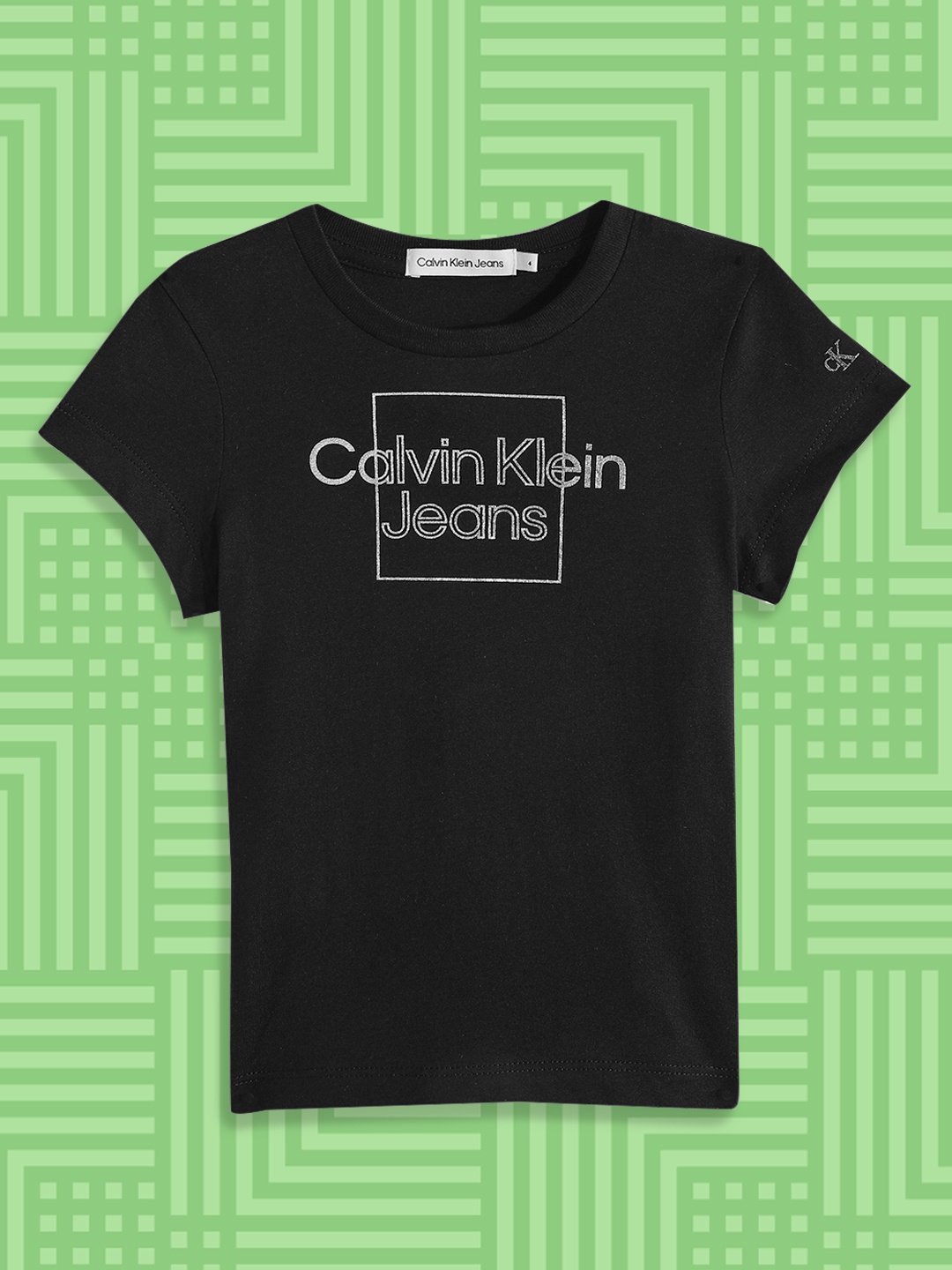 

Calvin Klein Jeans Girls Black Printed Organic Cotton T-shirt