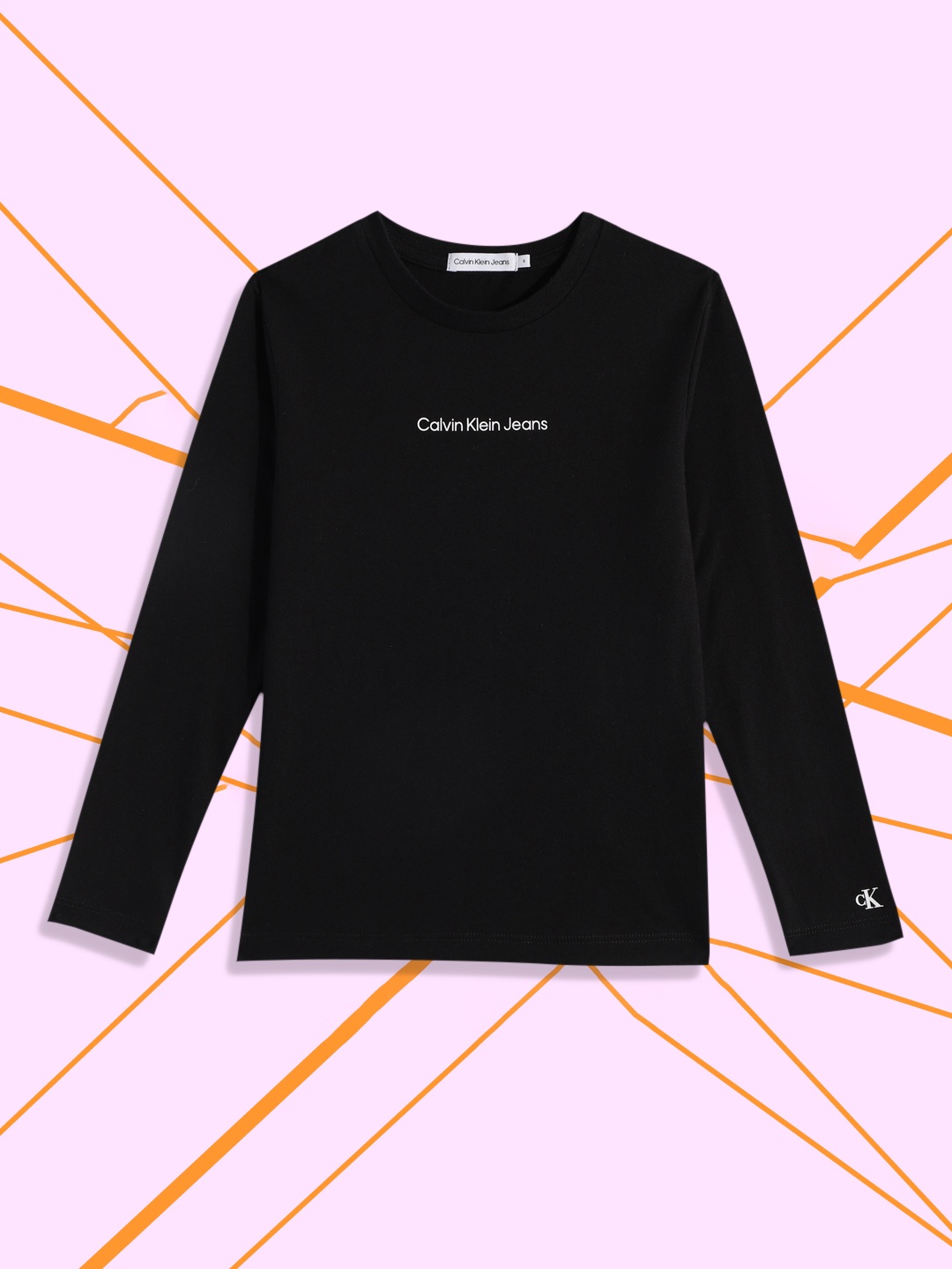 

Calvin Klein Jeans Girls Black Brand Logo Printed Pure Cotton T-shirt