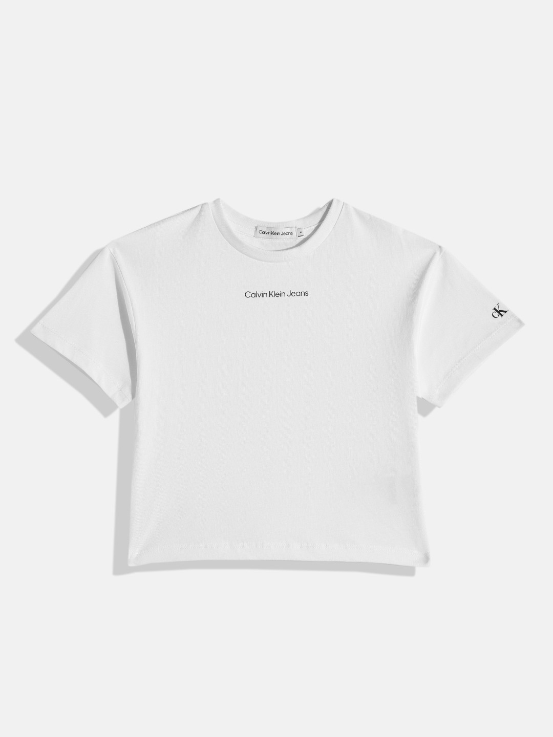 

Calvin Klein Jeans Girls White Pure Cotton T-shirt