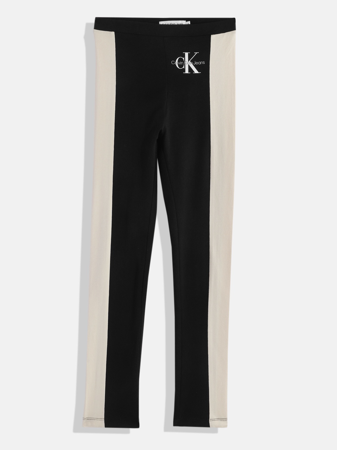 

Calvin Klein Jeans Girls Colour Contrast Side Striped Leggings, Black