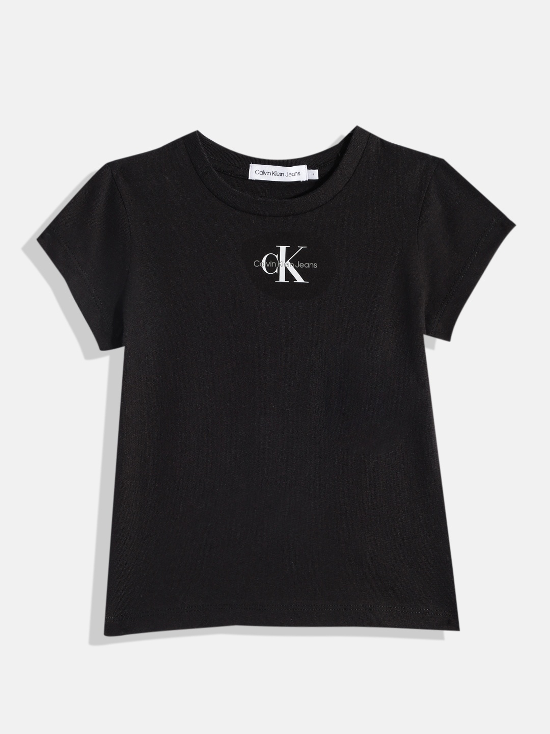 

Calvin Klein Jeans Girls Black Pure Cotton Printed T-shirt