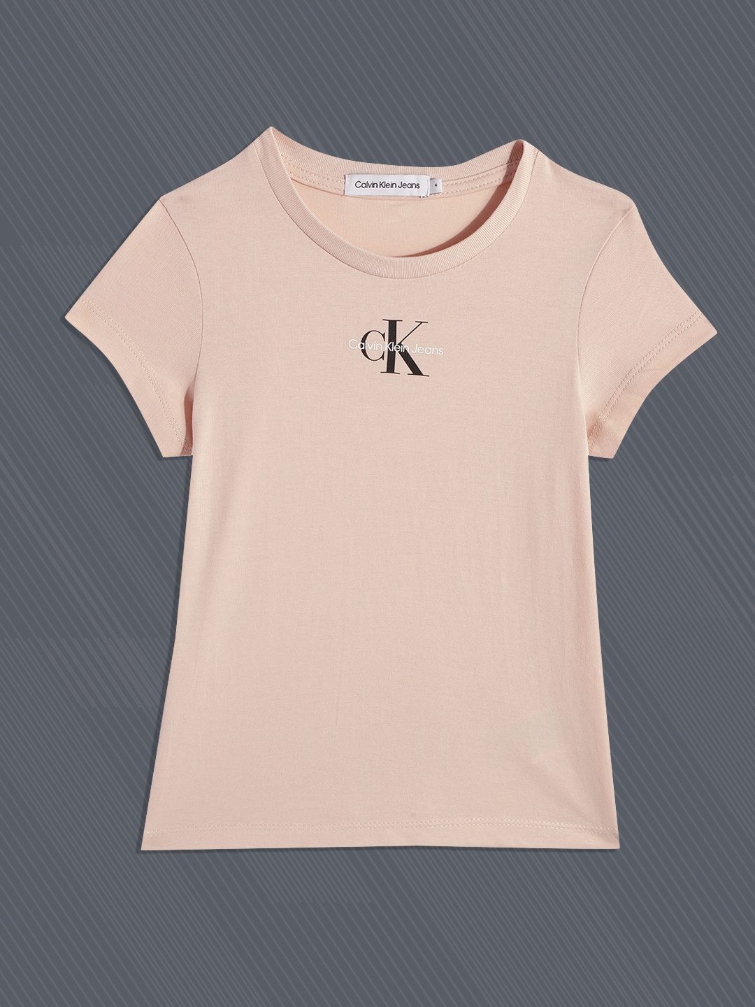 

Calvin Klein Jeans Girls Nude Pink Pure Cotton T-shirt