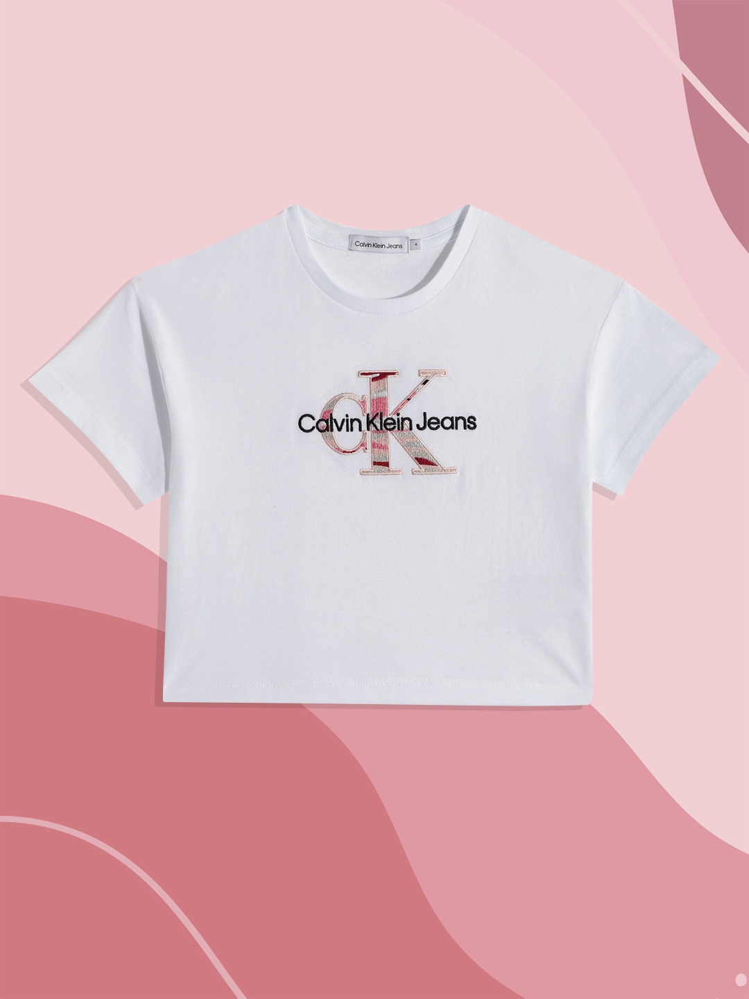 

Calvin Klein Jeans Girls White Pure Cotton T-shirt