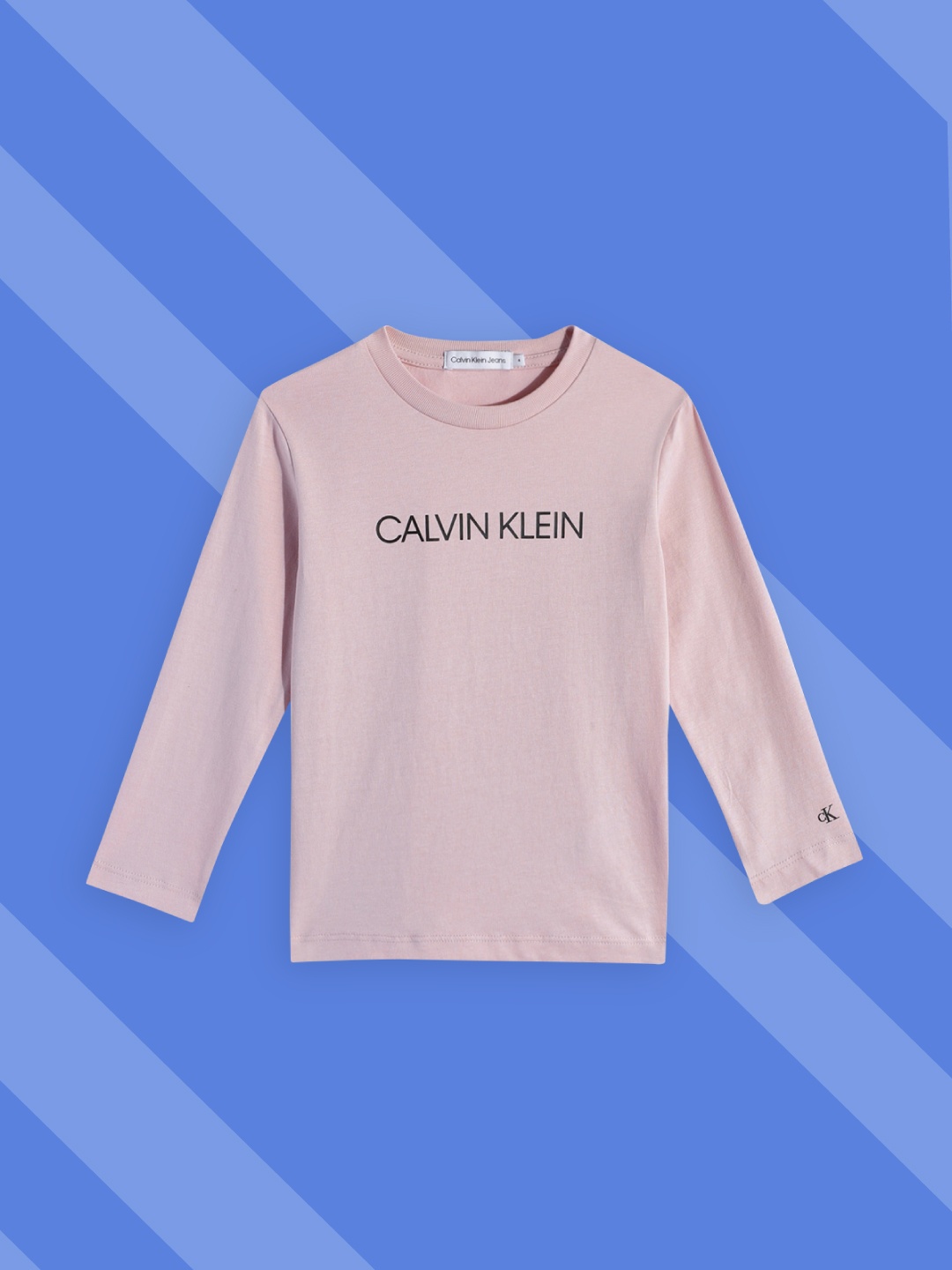 

Calvin Klein Jeans Boys Mauve Pink Brand Logo Print Round Neck Organic Cotton T-shirt