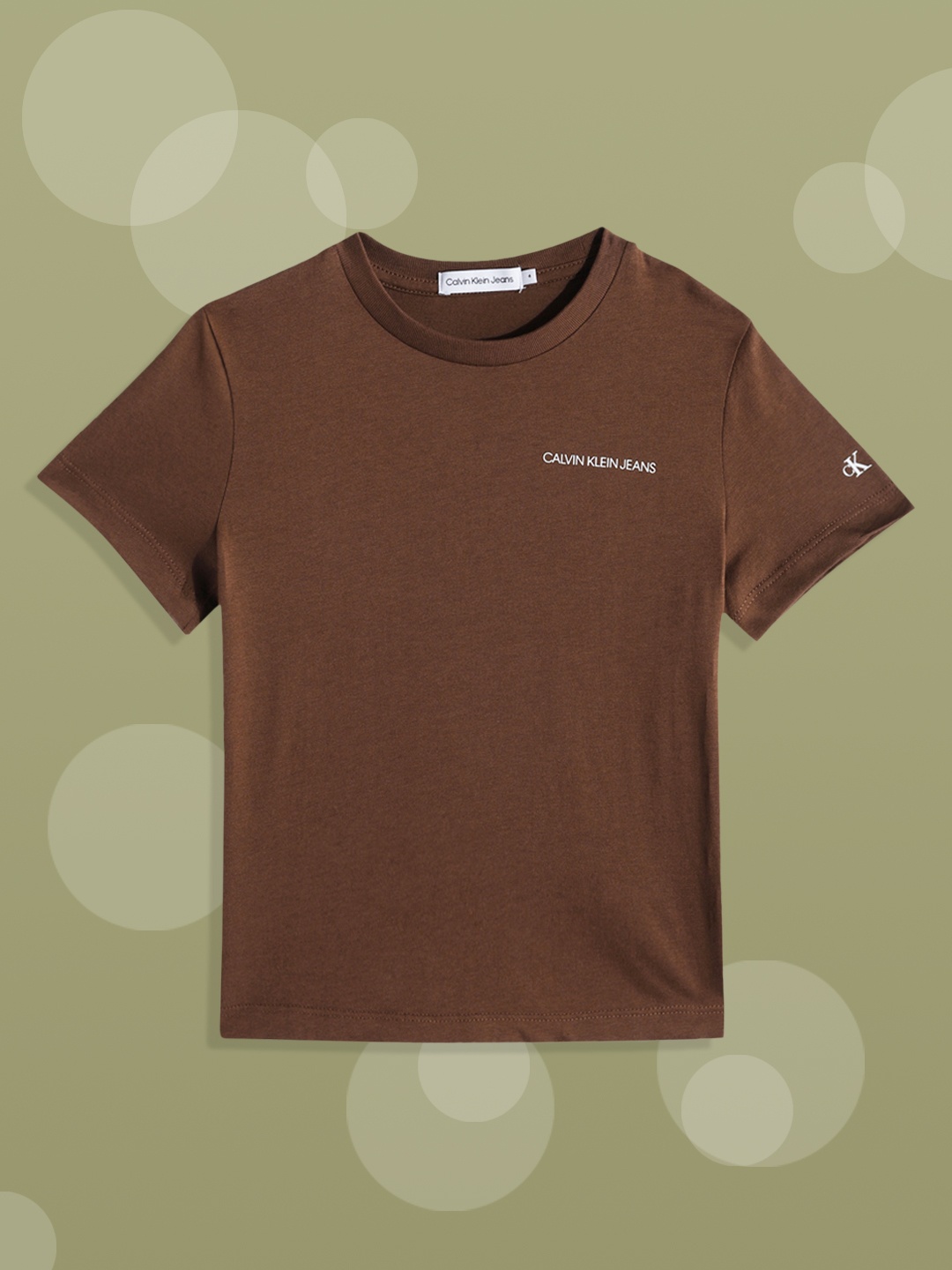 

Calvin Klein Jeans Boys Brown Solid Pure Cotton T-shirt