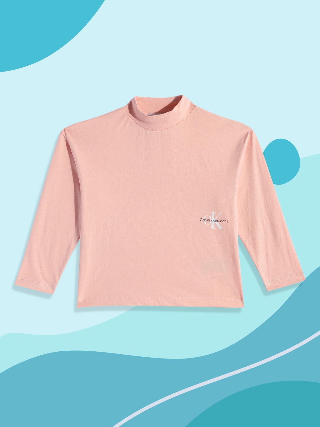 

Calvin Klein Jeans Girls Pink Brand Logo Pure Cotton T-shirt