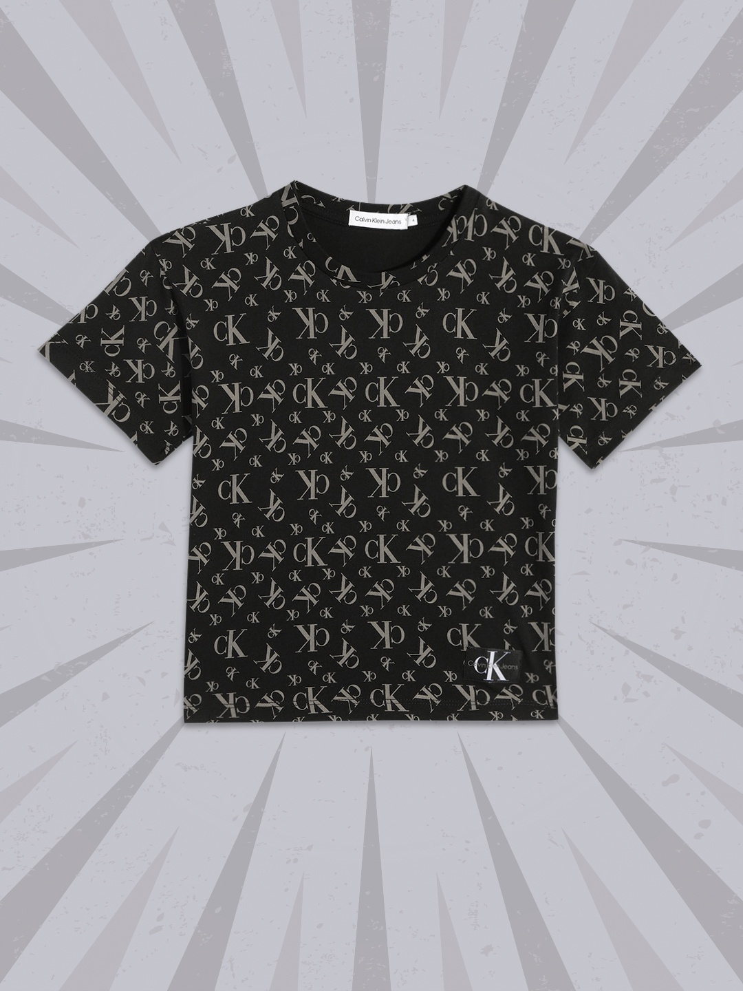 

Calvin Klein Jeans Boys Black Brand Logo Printed Organic Cotton T-shirt