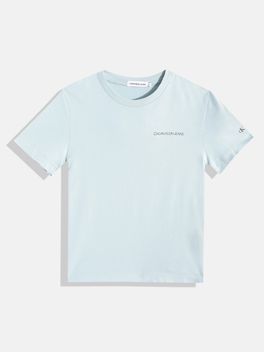 

Calvin Klein Jeans Boys Blue Solid Pure Cotton Round Neck T-shirt
