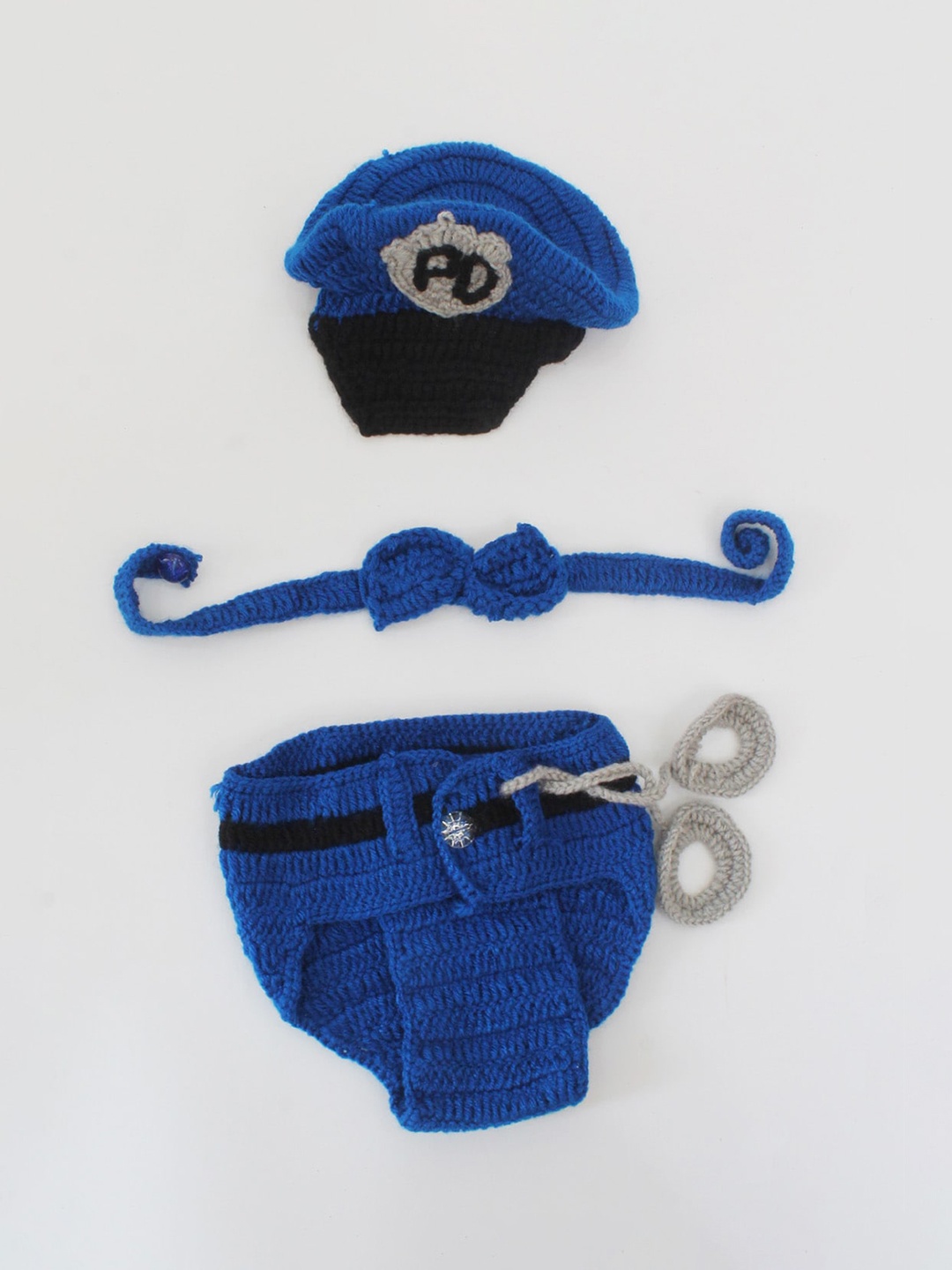 

Woonie 3 Piece Blue Self Design Handmade Photo Prop
