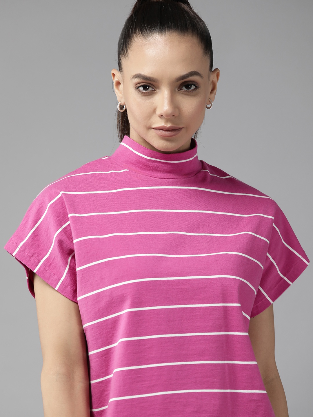 

Roadster Pink & White Striped Top