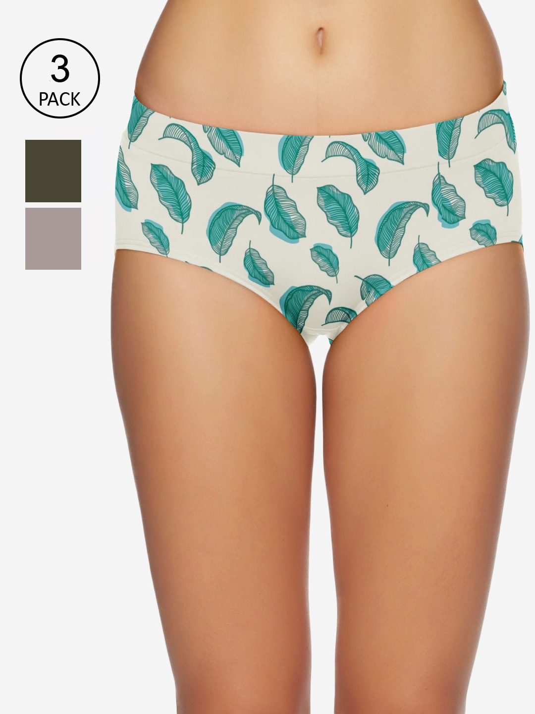 

Tailor & Circus Women Pack of 3 Printed Anti-Bacterial Basic Briefs IEHB_3PK_FL_GM_MG, Multi