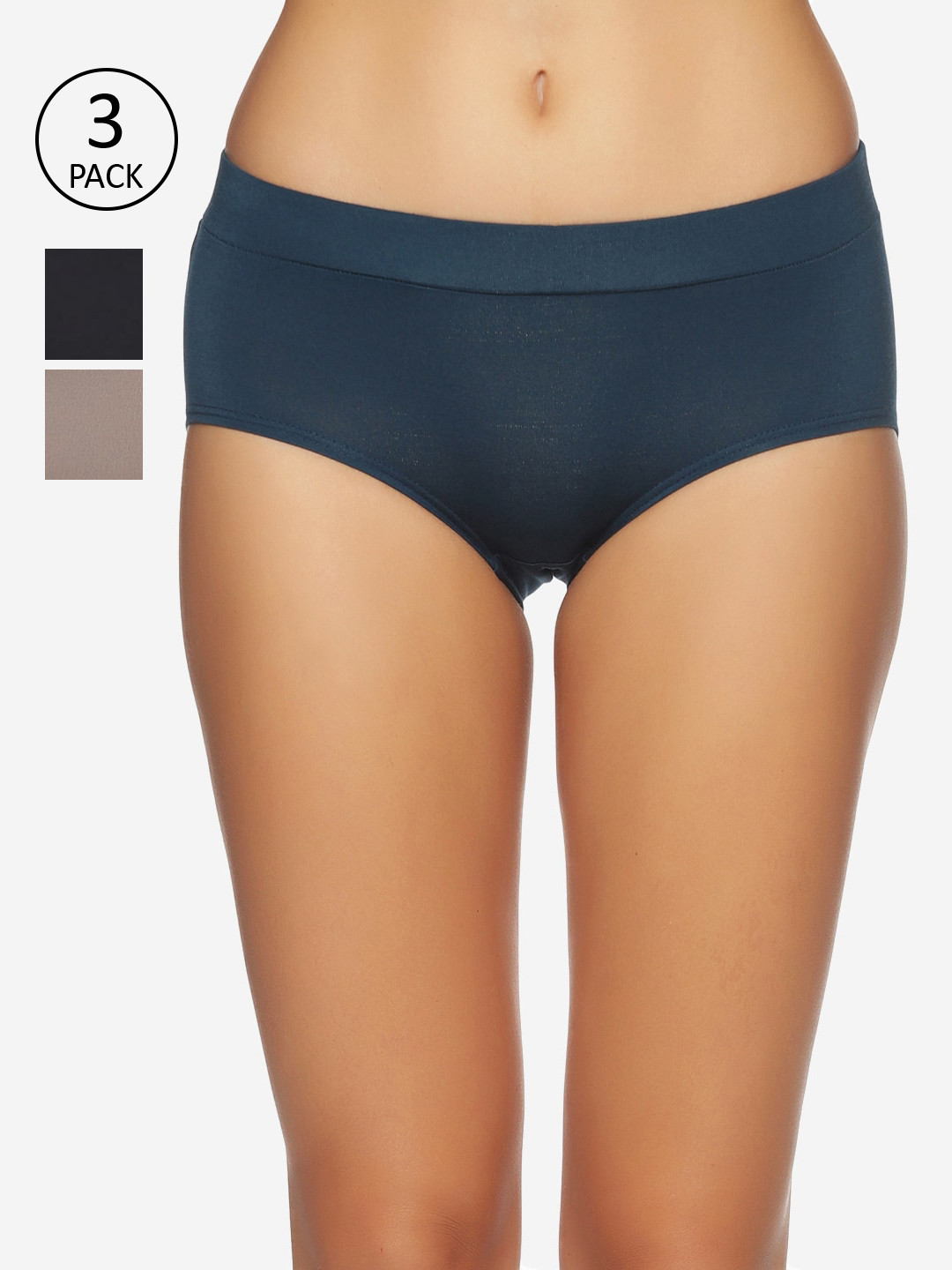 

Tailor & Circus Women Pack of 3 Puresoft Anti-Bacterial Hipster Briefs IEHB_3PK_ON_GM_BC, Assorted