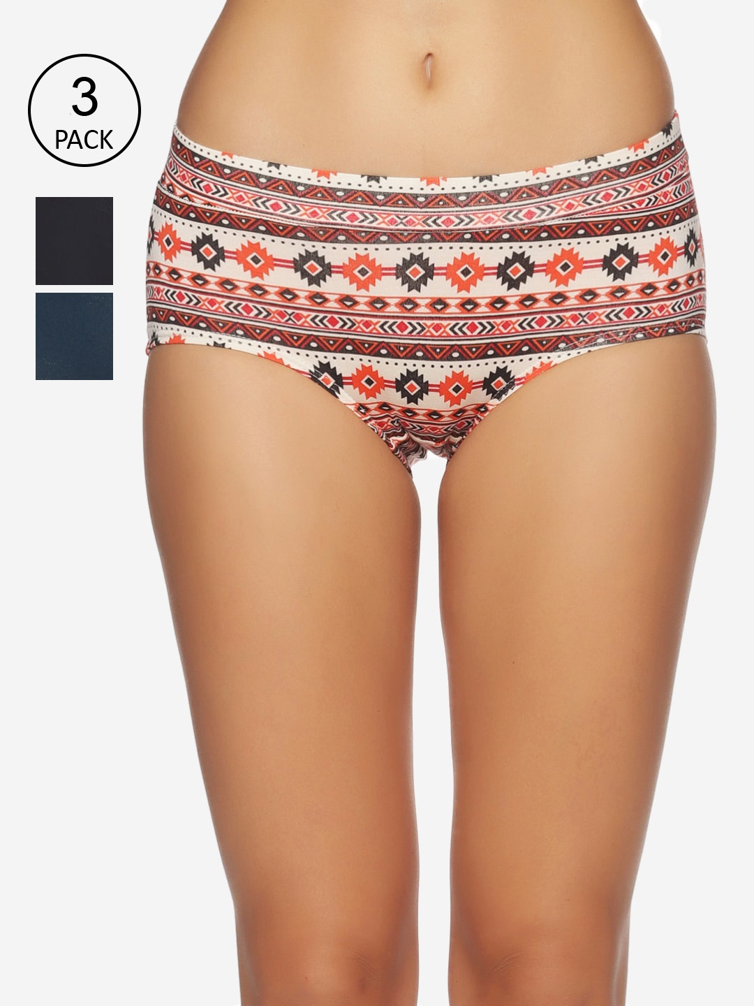 

Tailor & Circus Women Pack Of 3 Assorted Hipster Briefs, Champagne