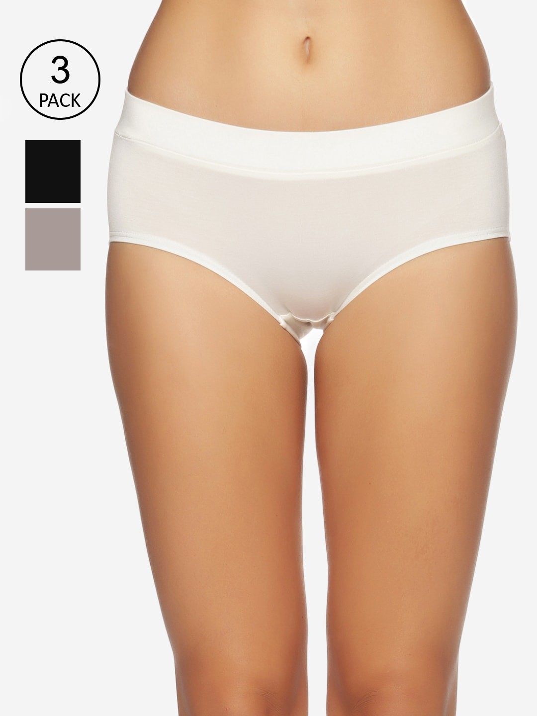 

Tailor & Circus Women Set of 3 Anti-Bacterial Hipster Briefs, White