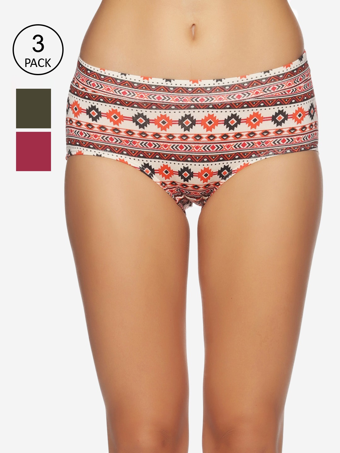 

Tailor & Circus Pack of 3 Solid Hipster Briefs IEHB_3PK_FT_WP_MG, Burgundy