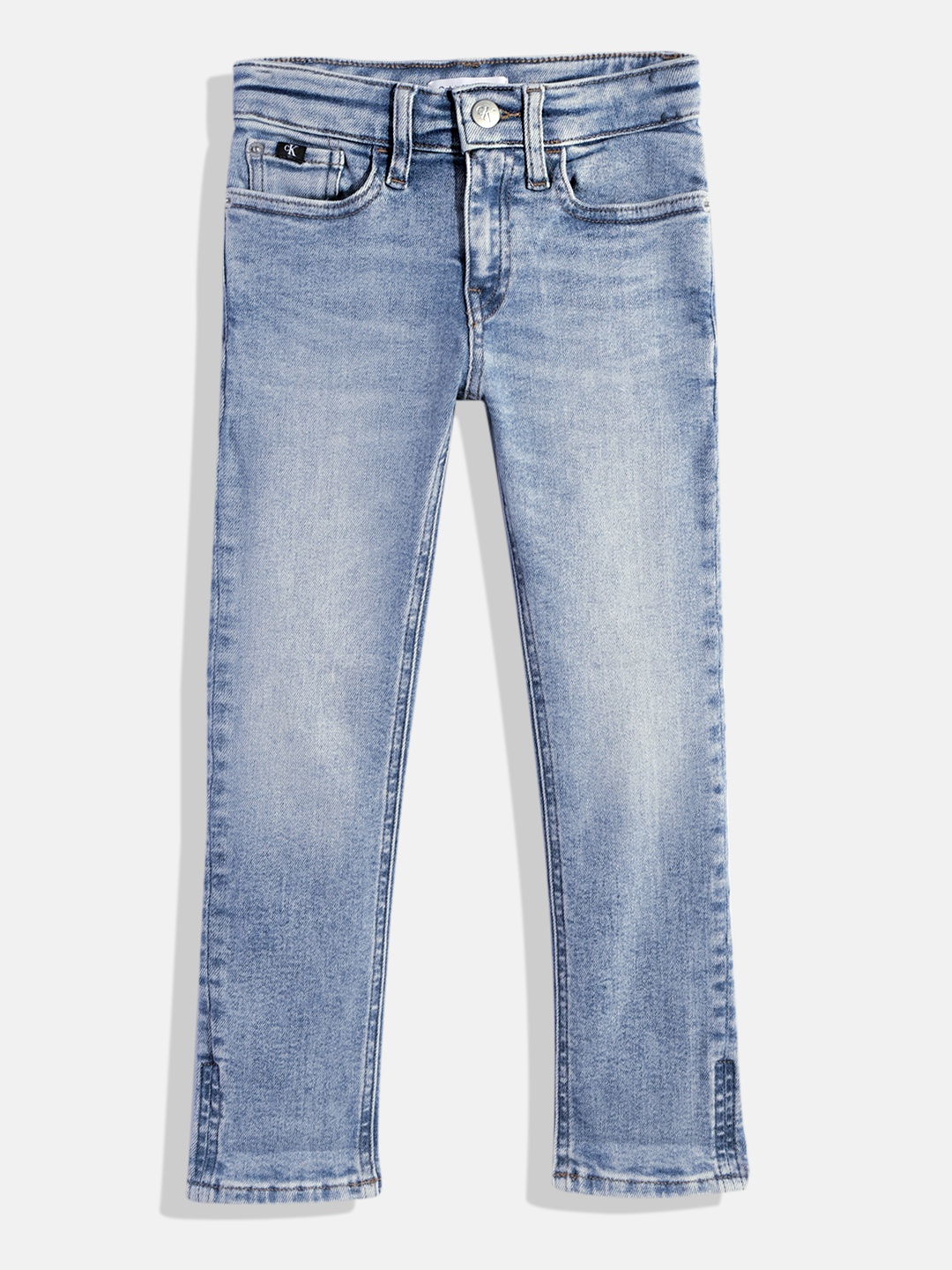 

Calvin Klein Jeans Boys Slim Fit Heavy Fade Stretchable Jeans, Blue