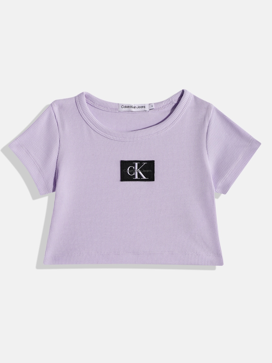 

Calvin Klein Jeans Girls Lavender Self Striped T-shirt