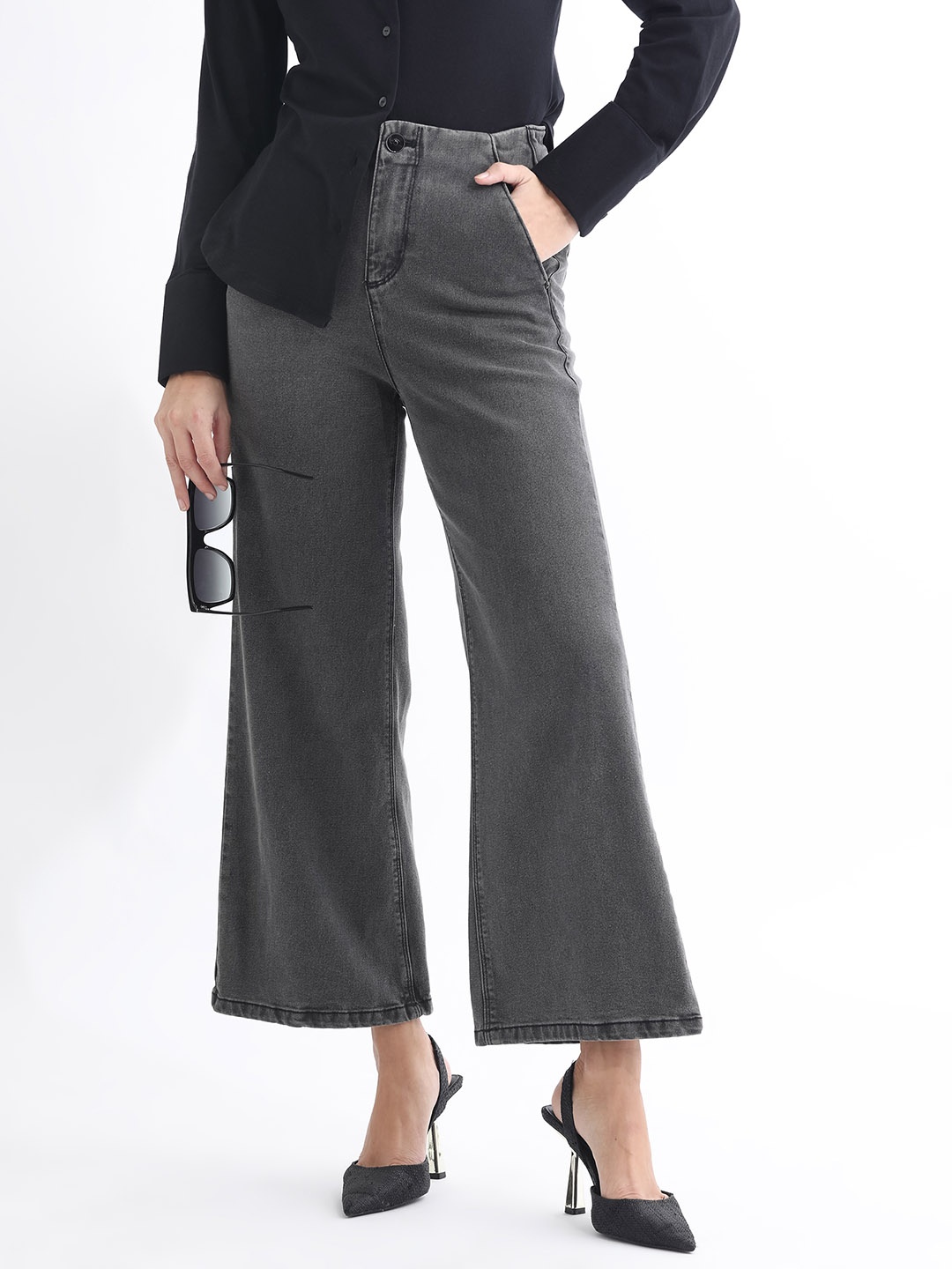 

RAREISM Women Black High-Rise Jeans