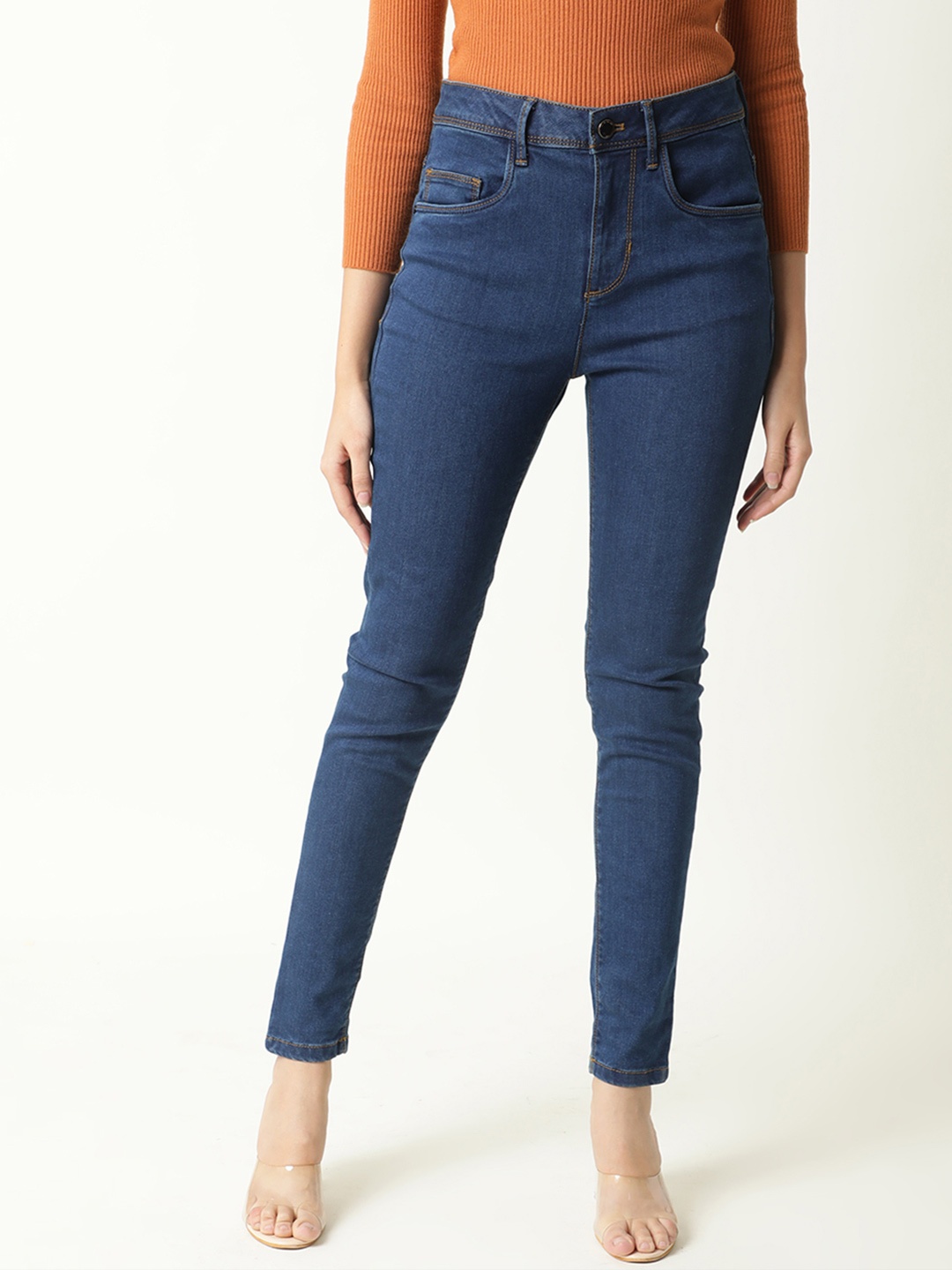 

RAREISM Women Navy Blue High-Rise Jeans