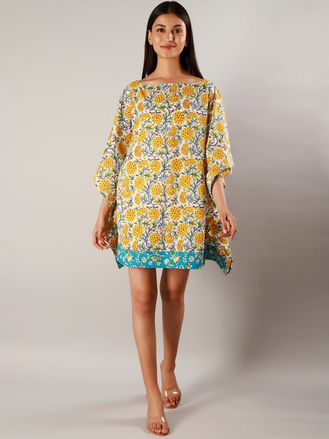 

GAURANCHE Yellow Printed Nightdress