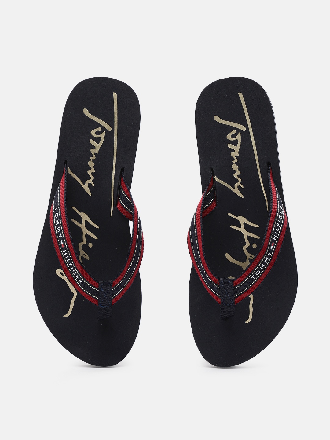 

Tommy Hilfiger Women Navy Blue & Red Printed Thong Flip-Flops