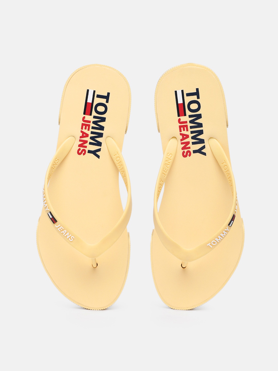 

Tommy Hilfiger Women Yellow Brand Logo Printed Thong Flip-Flops